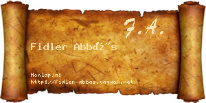 Fidler Abbás névjegykártya